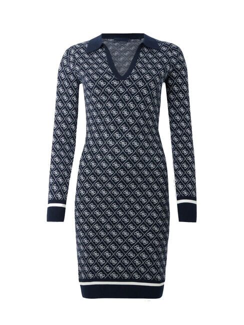 AUBREY Abito in maglia 4g blue and cream - Vestiti Donna