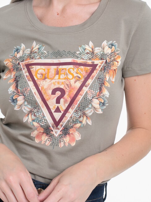 TRIANGLE FLOWERS T-shirt stretch con stampa sage leaf - T-shirt e Top Donna