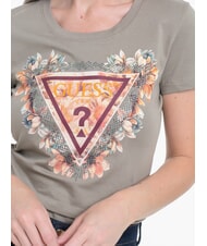 GUESS TRIANGLE FLOWERS T-shirt stretch con stampa sage leaf - T-shirt e Top Donna - 3