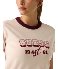 GUESS COLLEGE T-Shirt in cotone peach peony - T-shirt e Top Donna - 3