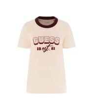 GUESS COLLEGE T-Shirt in cotone peach peony - T-shirt e Top Donna - 4