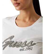 GUESS HOT FIX T-Shirt in cotone muted stone - T-shirt e Top Donna - 3