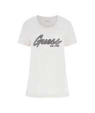 GUESS HOT FIX T-Shirt in cotone muted stone - T-shirt e Top Donna - 4