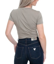 GUESS TRIANGLE FLOWERS T-shirt stretch con stampa - T-shirt e Top Donna