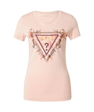 GUESS TRIANGLE FLOWERS T-shirt stretch con stampa pale sand - T-shirt e Top Donna - 3