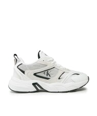 CALVIN KLEIN RETRO TENNIS Sneakers tessuto mesh e pelle suede white - Scarpe Donna - 2