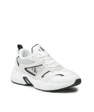 CALVIN KLEIN RETRO TENNIS Sneakers tessuto mesh e pelle suede white - Scarpe Donna - 3