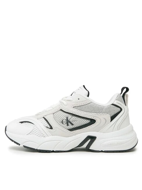 RETRO TENNIS Sneakers tessuto mesh e pelle suede white - Scarpe Donna