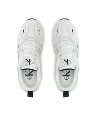 CALVIN KLEIN RETRO TENNIS Sneakers tessuto mesh e pelle suede white - Scarpe Donna - 5