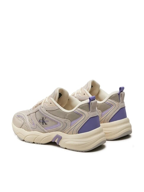 RETRO TENNIS Sneakers tessuto mesh e pelle suede beige - Scarpe Donna