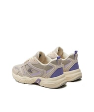 CALVIN KLEIN RETRO TENNIS Sneakers tessuto mesh e pelle suede beige - Scarpe Donna - 4