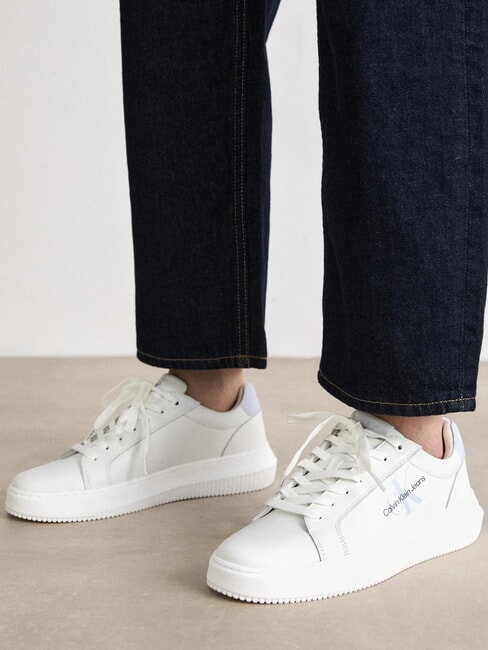 CK JEANS  Chunky Cupsole Sneakers in pelle white - Scarpe Donna