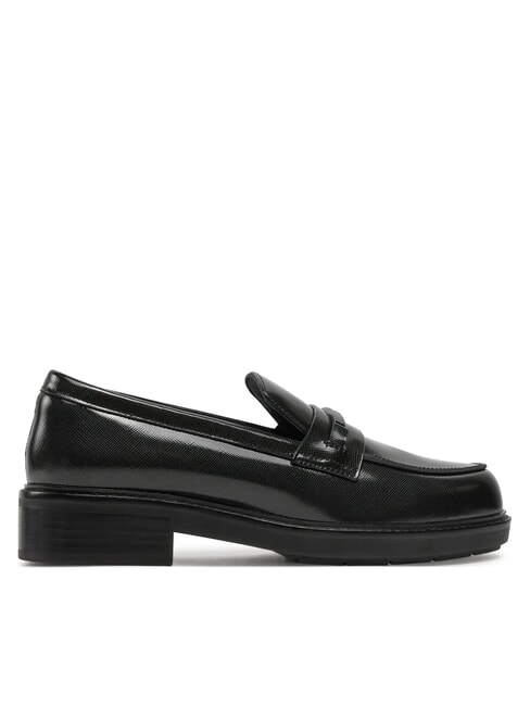 LOAFER BAR SAFF Mocassini in pelle con inserto saffiano black - Scarpe Donna