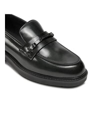 CALVIN KLEIN LOAFER BAR SAFF Mocassini in pelle con inserto saffiano black - Scarpe Donna - 4