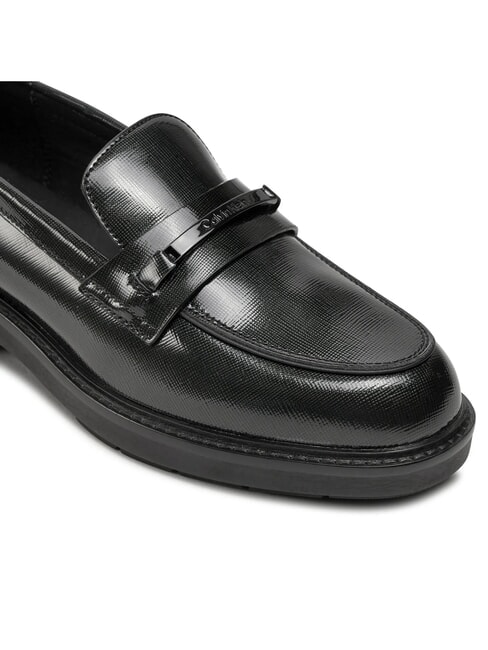 LOAFER BAR SAFF Mocassini in pelle con inserto saffiano black - Scarpe Donna