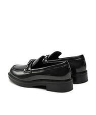 CALVIN KLEIN LOAFER BAR SAFF Mocassini in pelle con inserto saffiano black - Scarpe Donna - 5