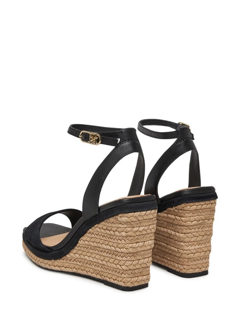 TH MONOGRAM Sandali alti in pelle con zeppa black - Scarpe Donna