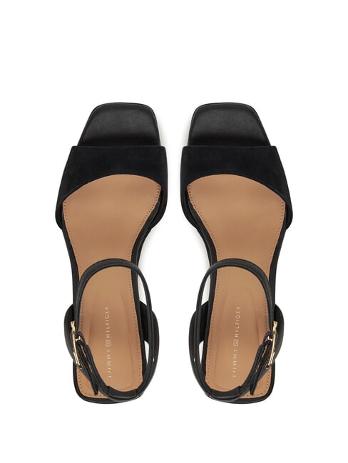 TH MONOGRAM Sandali alti in pelle con zeppa black - Scarpe Donna
