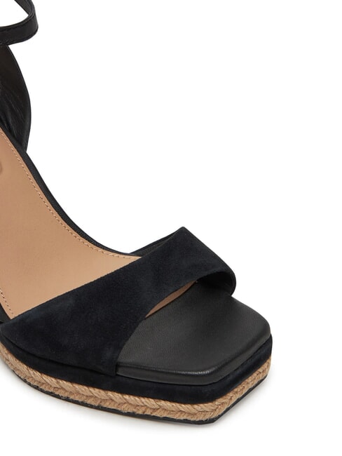 TH MONOGRAM Sandali alti in pelle con zeppa black - Scarpe Donna