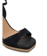 TOMMY HILFIGER TH MONOGRAM Sandali alti in pelle con zeppa black - Scarpe Donna - 5