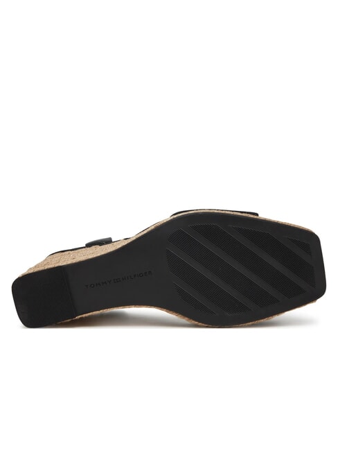 TH MONOGRAM Sandali alti in pelle con zeppa black - Scarpe Donna