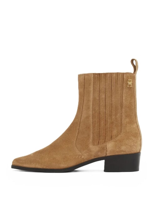 COWBOY CHELSEA Stivaletti a punta in pelle scamosciata khaki - Scarpe Donna