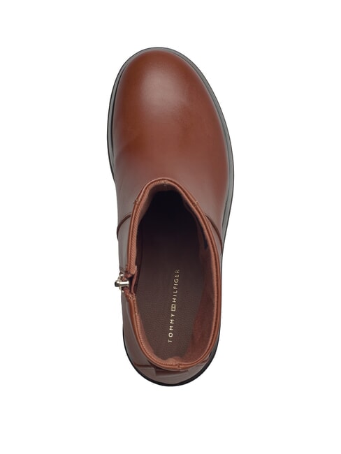 TH CHAIN Stivaletti bassi in pelle con zip cognac brown - Scarpe Donna