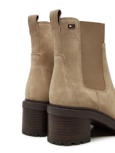 FLAG MID HEEL Stivaletti in pelle scamosciata beige - Scarpe Donna