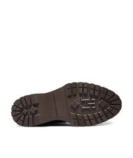 TOMMY HILFIGER TH ELASTIC RIB LACEUP Scarponcini stringati in pelle cognac brown - Scarpe Donna - 6