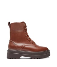 TOMMY HILFIGER TH ELASTIC RIB LACEUP Scarponcini stringati in pelle cognac brown - Scarpe Donna - 2