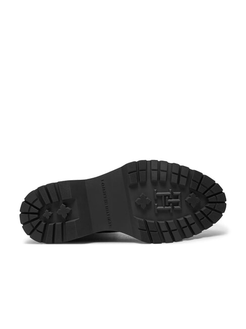 TH ELASTIC RIB LACEUP Scarponcini stringati in pelle black - Scarpe Donna
