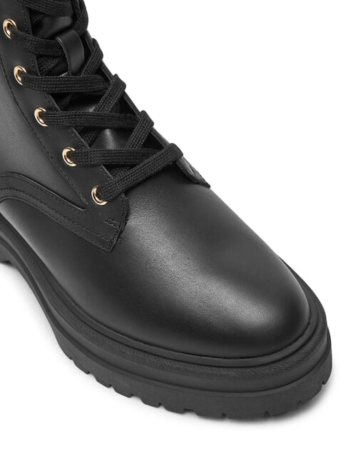 TH ELASTIC RIB LACEUP Scarponcini stringati in pelle black - Scarpe Donna