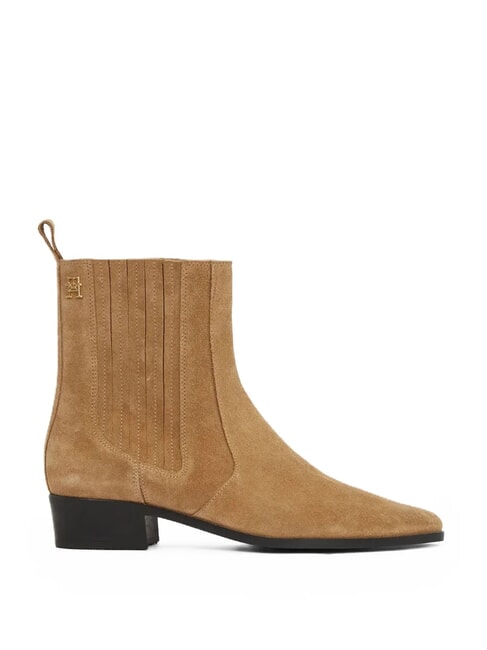 COWBOY CHELSEA Stivaletti a punta in pelle scamosciata khaki - Scarpe Donna