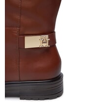 TOMMY HILFIGER TH Stivali allti in pelle cognac brown - Scarpe Donna - 4