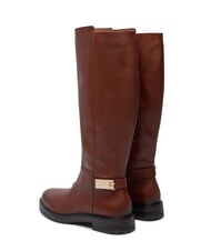 TOMMY HILFIGER TH Stivali allti in pelle cognac brown - Scarpe Donna - 5