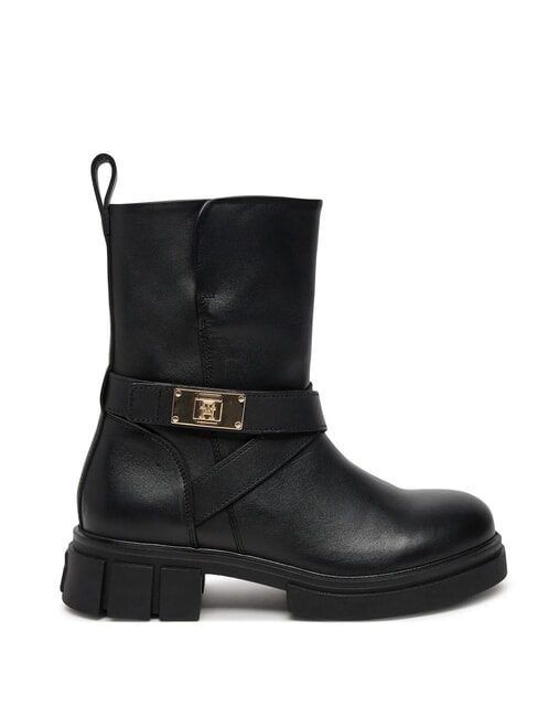 BIKER Stivaletti in pelle con fibbia black - Scarpe Donna