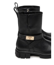 TOMMY HILFIGER BIKER Stivaletti in pelle con fibbia black - Scarpe Donna - 4