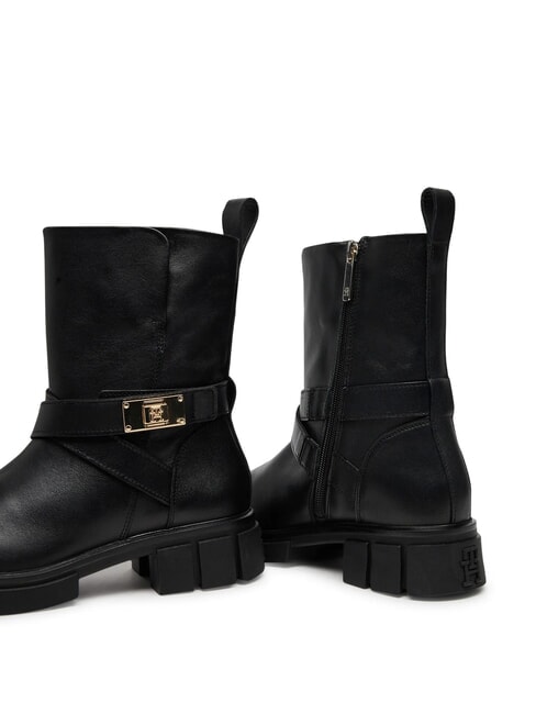 BIKER Stivaletti in pelle con fibbia black - Scarpe Donna