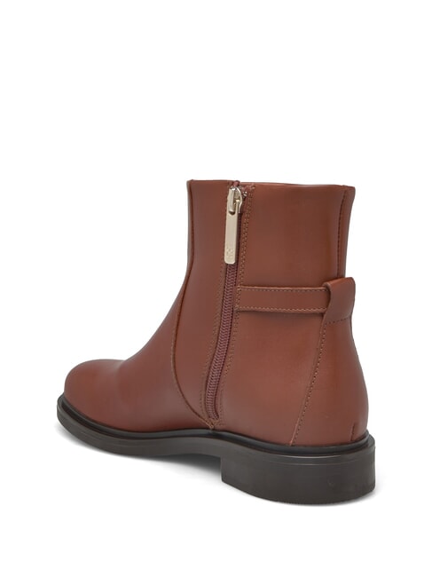 TH CHAIN Stivaletti bassi in pelle con zip cognac brown - Scarpe Donna