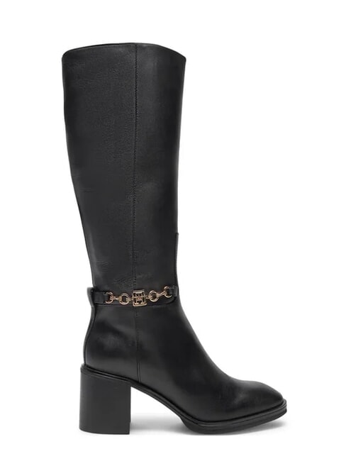 TH CHAIN Stivali alti in pelle con catena black - Scarpe Donna
