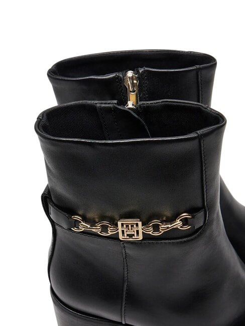 TH CHAIN Stivaletti in pelle con catena black - Scarpe Donna