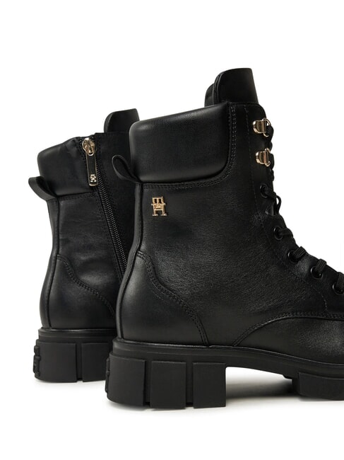 LACE -UP BIKE Scarponcini stringati in pelle black - Scarpe Donna