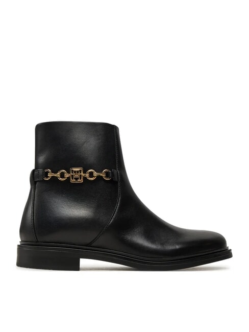 TH CHAIN Stivaletti bassi in pelle con zip black - Scarpe Donna