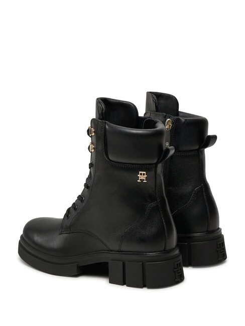 LACE -UP BIKE Scarponcini stringati in pelle black - Scarpe Donna