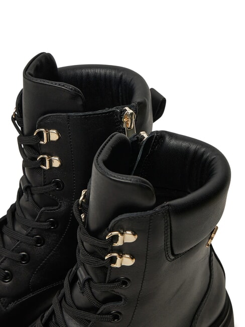 LACE -UP BIKE Scarponcini stringati in pelle black - Scarpe Donna