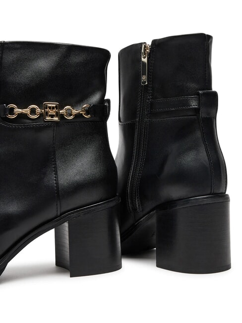 TH CHAIN Stivaletti in pelle con catena black - Scarpe Donna