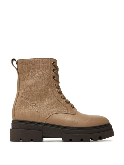 BICOLOR Scarponcini stringati in pelle beige - Scarpe Donna