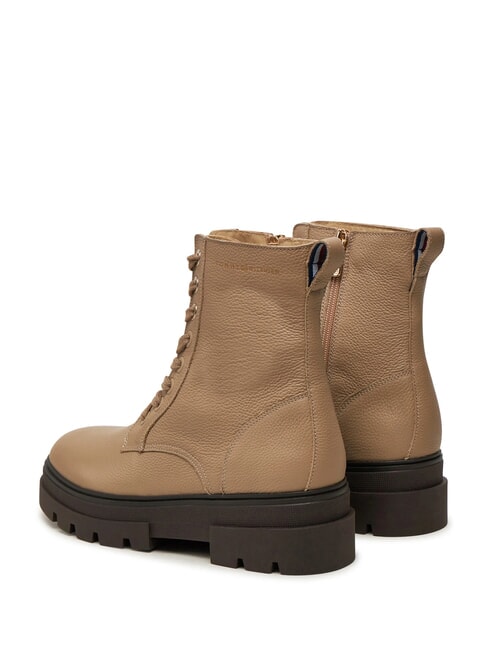 BICOLOR Scarponcini stringati in pelle beige - Scarpe Donna