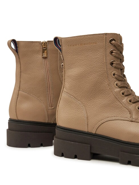 BICOLOR Scarponcini stringati in pelle beige - Scarpe Donna