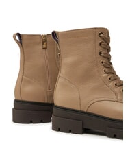 TOMMY HILFIGER BICOLOR Scarponcini stringati in pelle beige - Scarpe Donna - 4